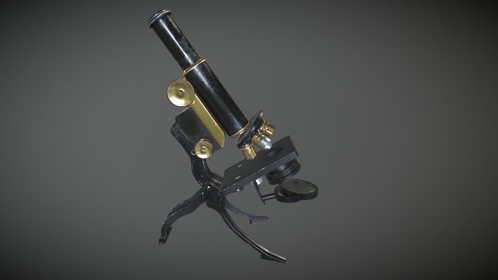 PBR Vintage Microscope 3D Model