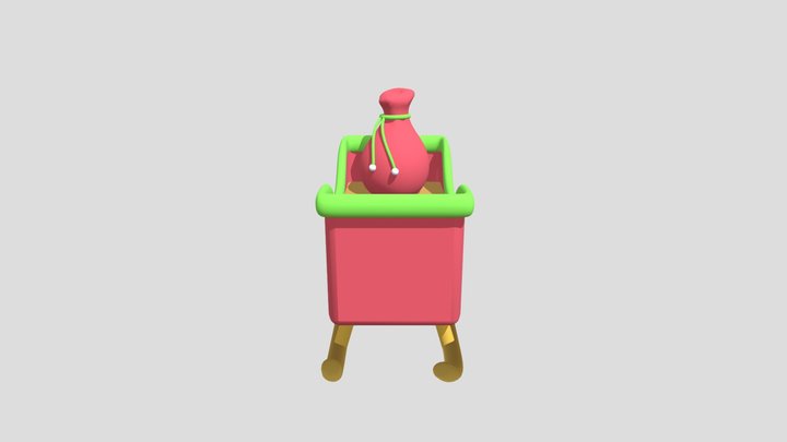 christmas sleigh 3D model 3D Model