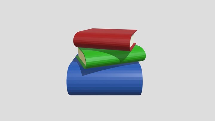 Low Poly Book Stack – Modelo 3D gratuito STL