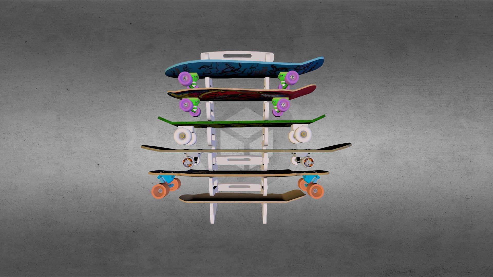 Skateboard Rack - 3D model by svaustin [20fa5bd] - Sketchfab