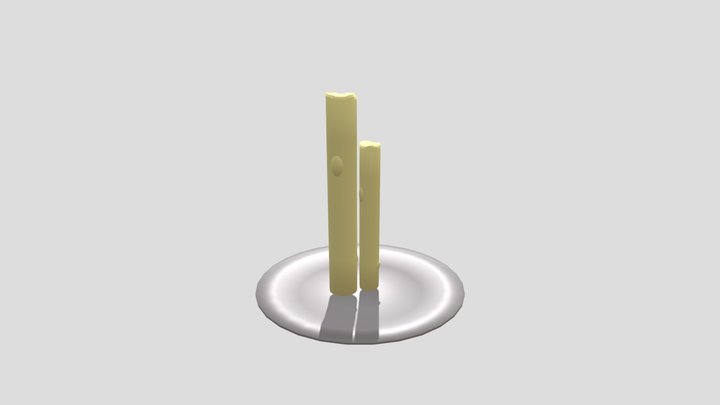 Beeswax Candles abbey object 3D Model