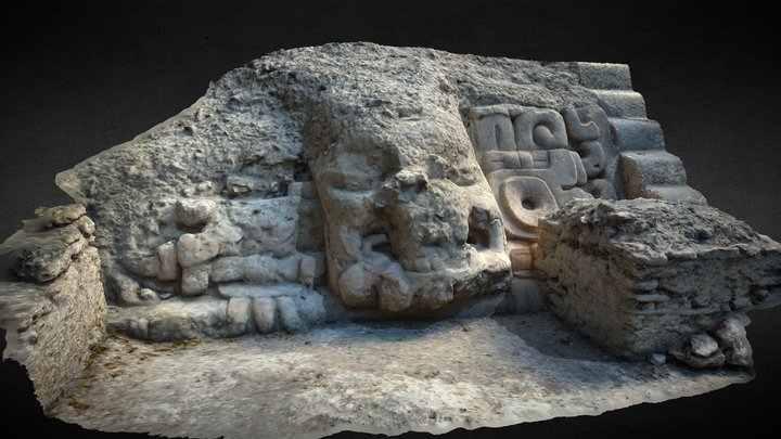 Mascarón Oriente del Templo Garra de Jaguar 3D Model