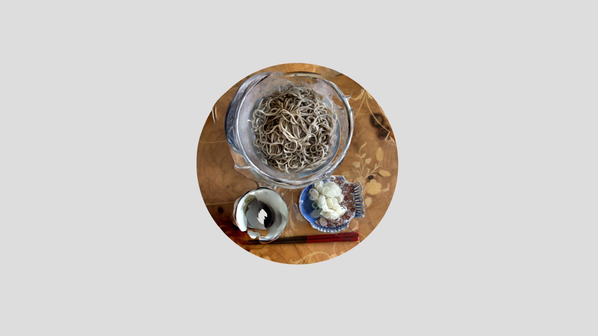 Zaru-soba cold noodles with spring onions