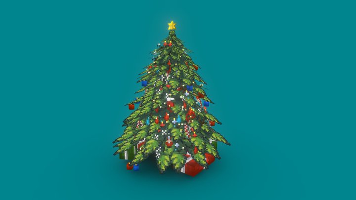 Minecraft Christmas tree FREE 3D Model
