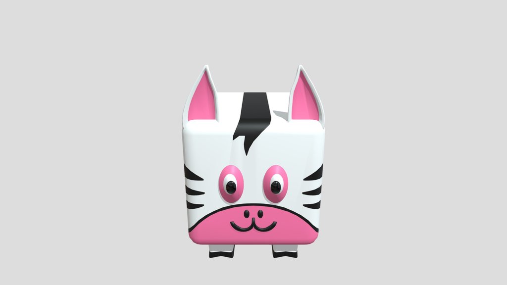 Zebra Pink Cube