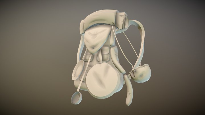 Adventurer's camp - Samwise Gamgee's backpack 3D Model