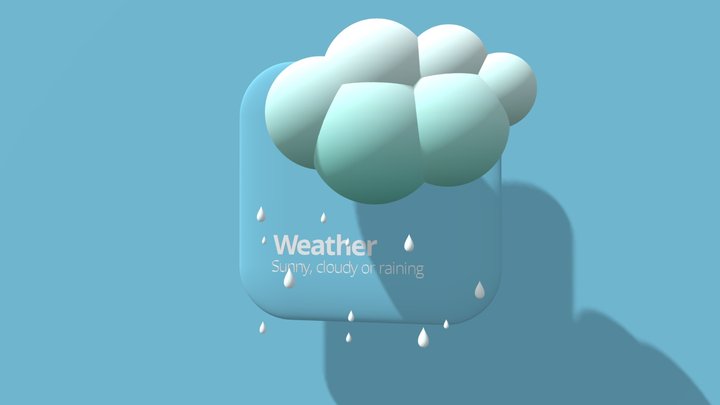 iphone Weather app icon 3D Model