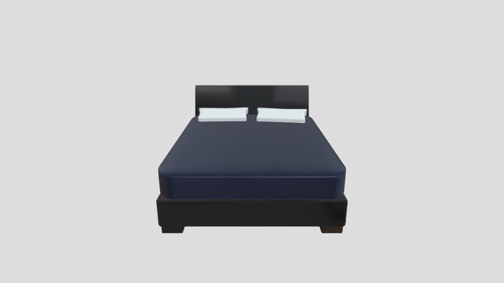 Low Poly Bed 3D Model