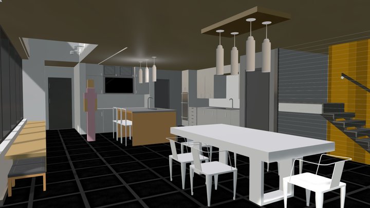 Modular Kitchen 3D Model