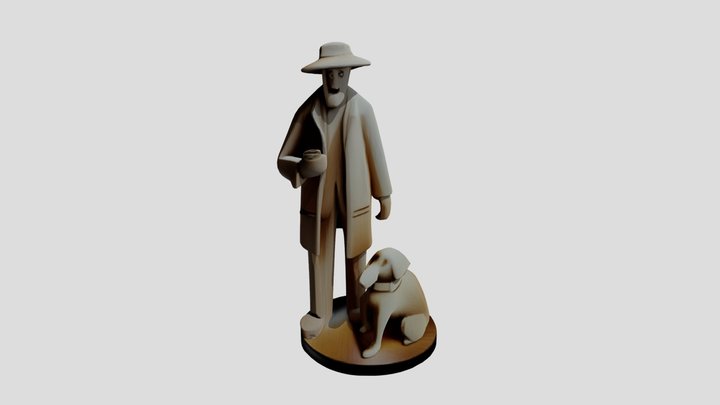 Man And Dog 3D Model