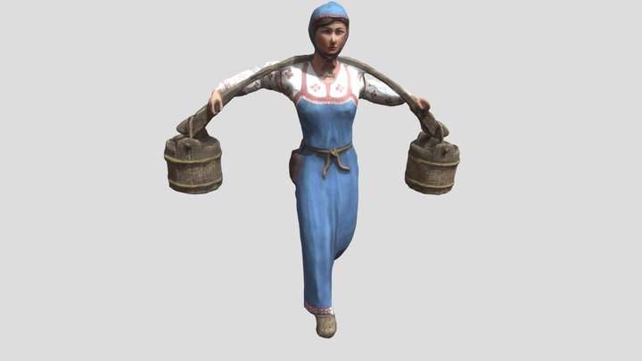 Крестьянка с коромыслом 3D Model