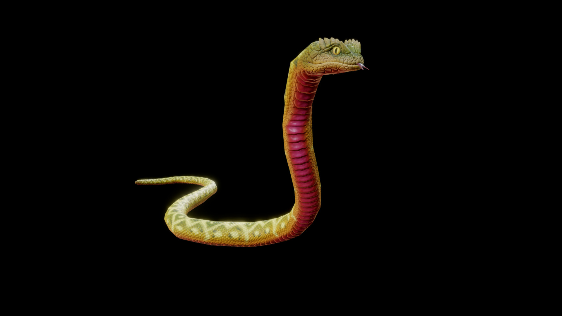 3D model GIANT VIPER ANIMATIONS - This is a 3D model of the GIANT VIPER ANIMATIONS. The 3D model is about a snake with a pink and white striped tail.