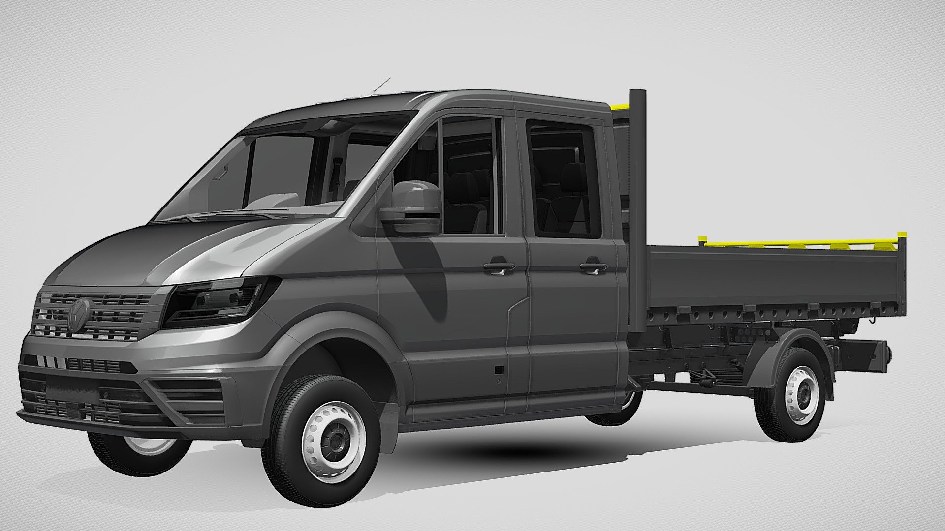 VW Crafter Double Cab Tipper HQInterior 2023 - Buy Royalty Free 3D ...