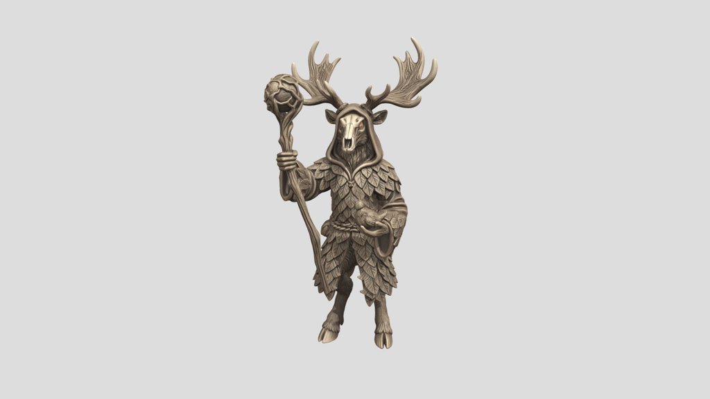 Antlered Stag-Sage Forest Guardian STL | Druid…