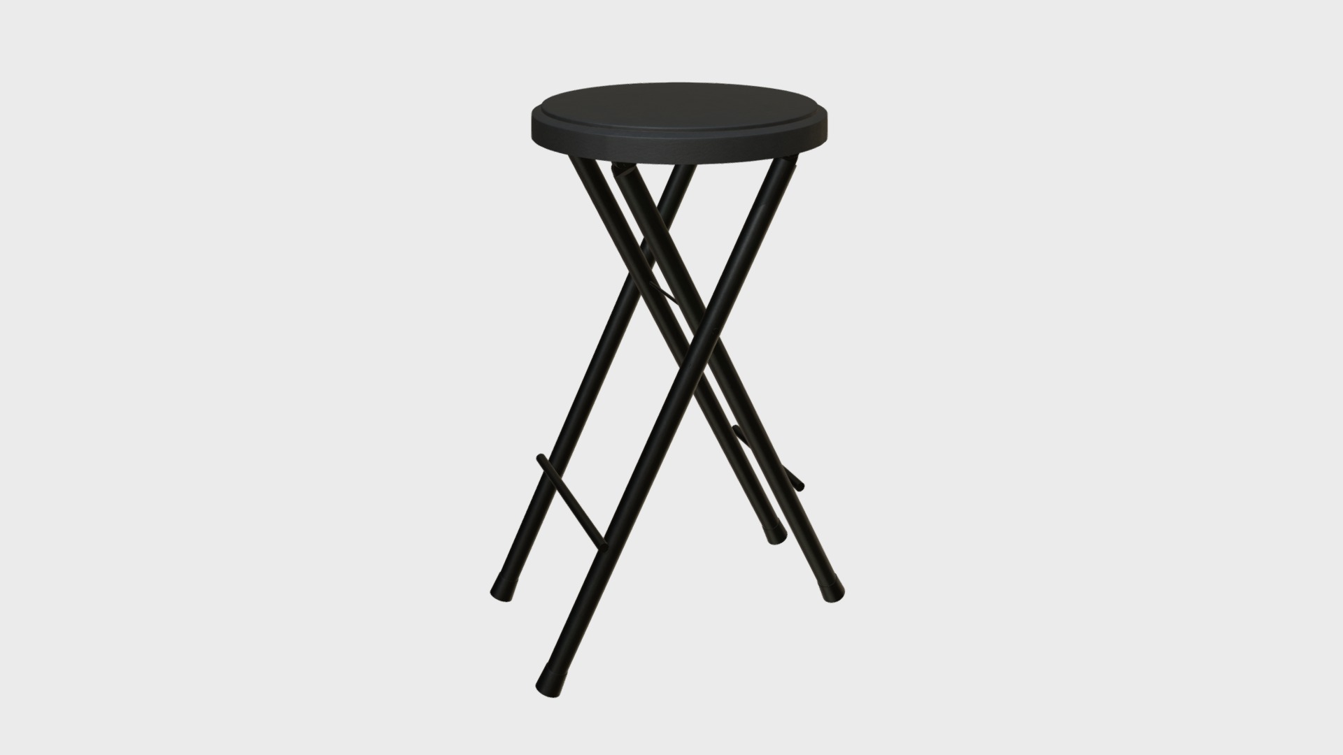 3D model Folding stool 3 - This is a 3D model of the Folding stool 3. The 3D model is about a black hourglass with a handle.