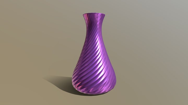 Vase Ribbed LP V2 3D Model
