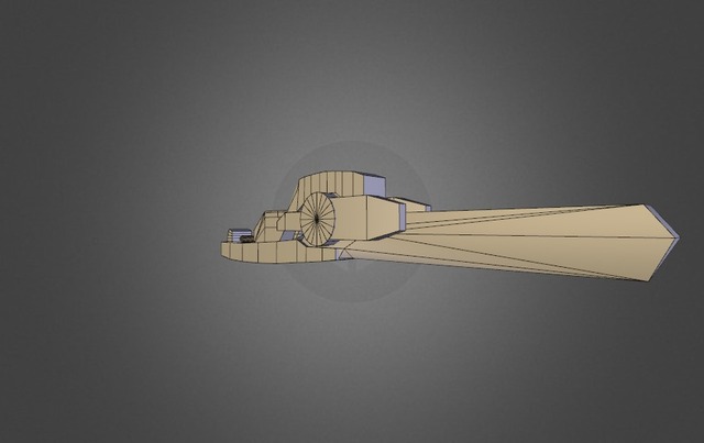 Rail Gun S B Blade Mode 3D Model