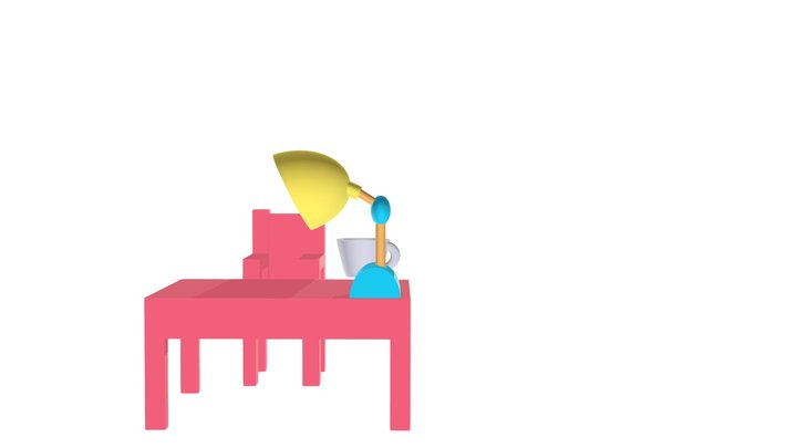 Table and chair 3D Model
