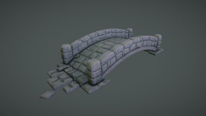 Stylized Cobble Stone Bridge 3D Model