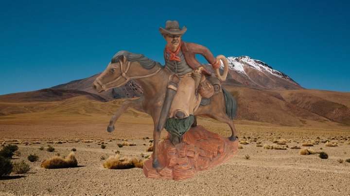 Cowboy and Horse 3D Model