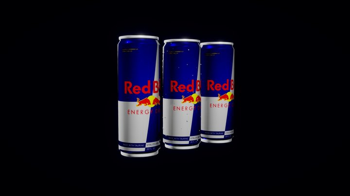 Red Bull Cans - Low and Highpoly 3D Model