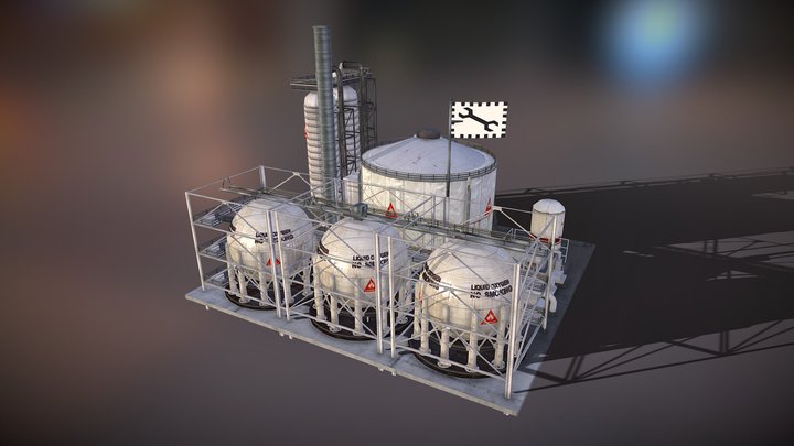 Tech Oil Refinery 3D Model