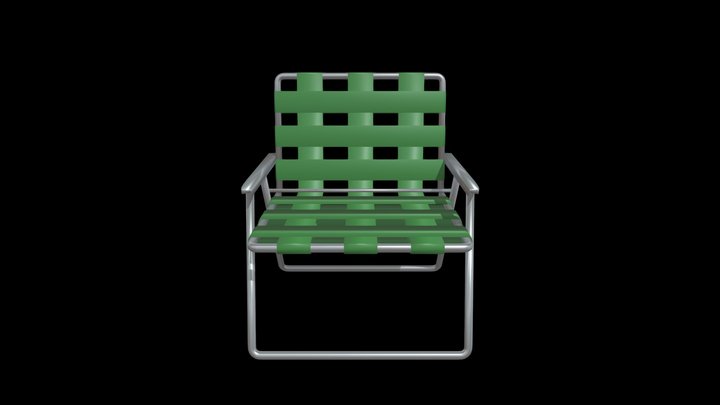 Low-Poly Lawn Chair 3D Model
