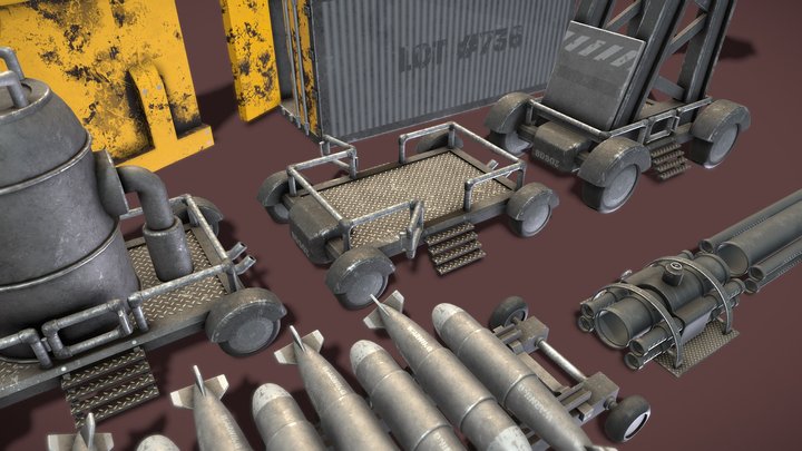 Hangar / Storage Room Asset Pack 3D Model