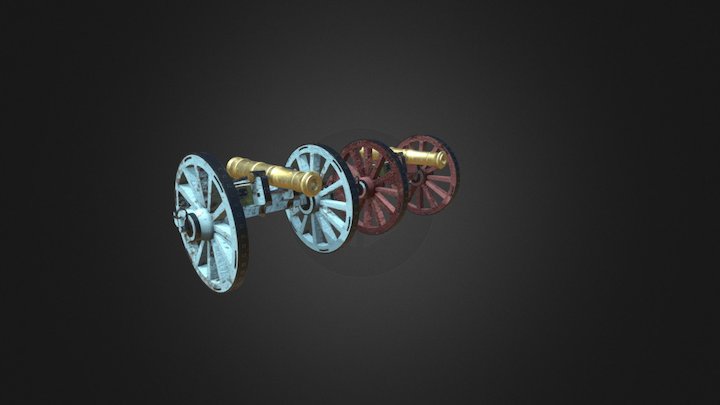 Revolutionary War 6-lb Cannon 3D Model