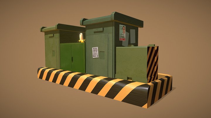 我家門前的變電箱(Transformer box in front of my house) 3D Model