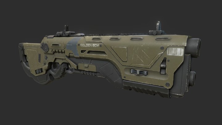 Golden Boy - Tactical Shotgun Model 3D Model