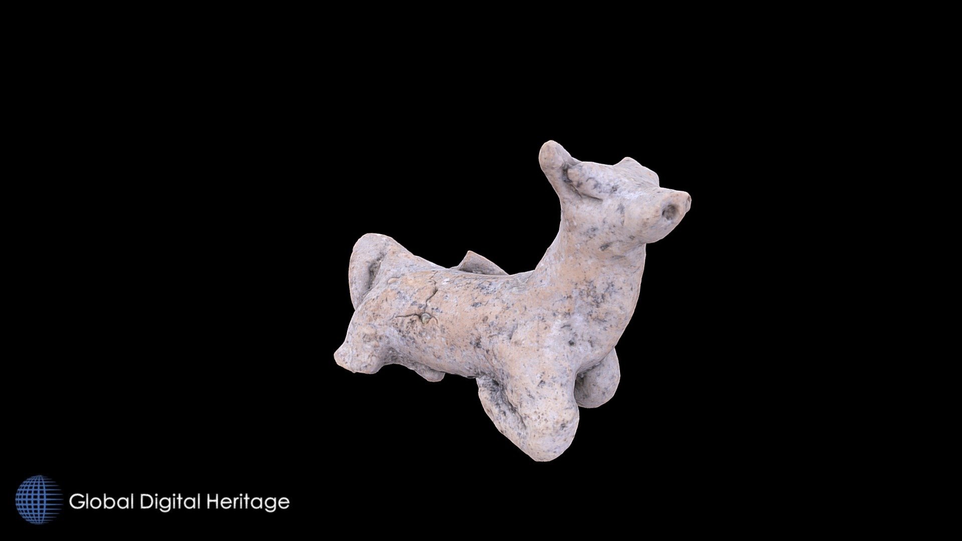 terracotta figurine -crouching cow, Camarina