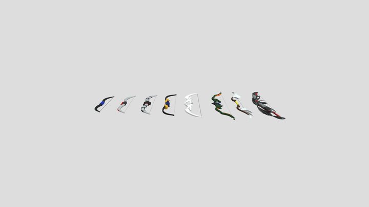 Bows Set: Collection of Archery and Fantasy Bows 3D Model