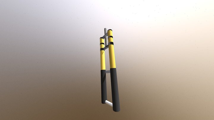 FOX 40 lowpoly bike fork 3D Model