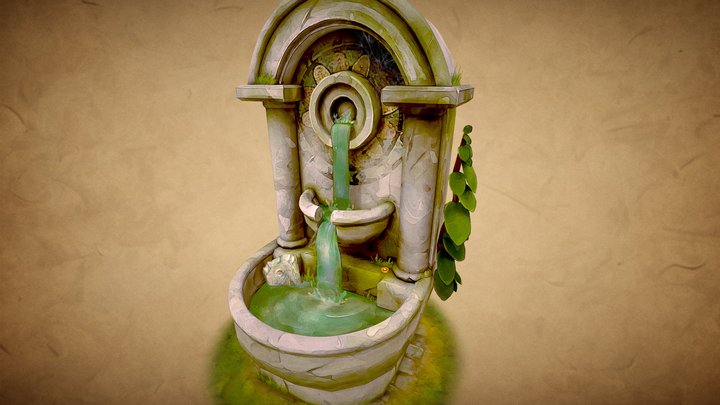Fountain Handpainted 3D Model