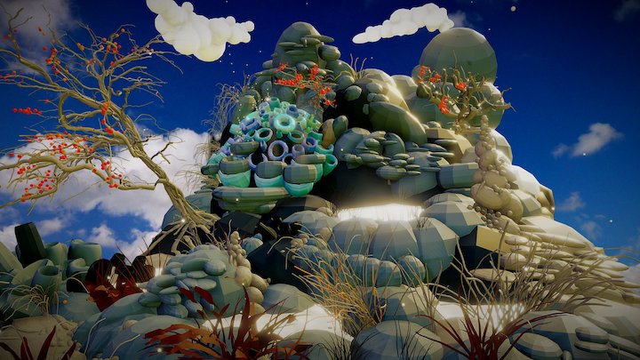 TiltBrush and Google Blocks: "Alien Desert Rock" 3D Model