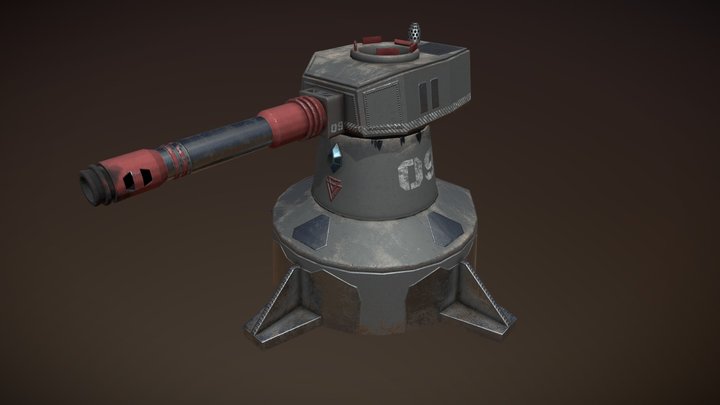 Anti-Tank Turret 3D Model