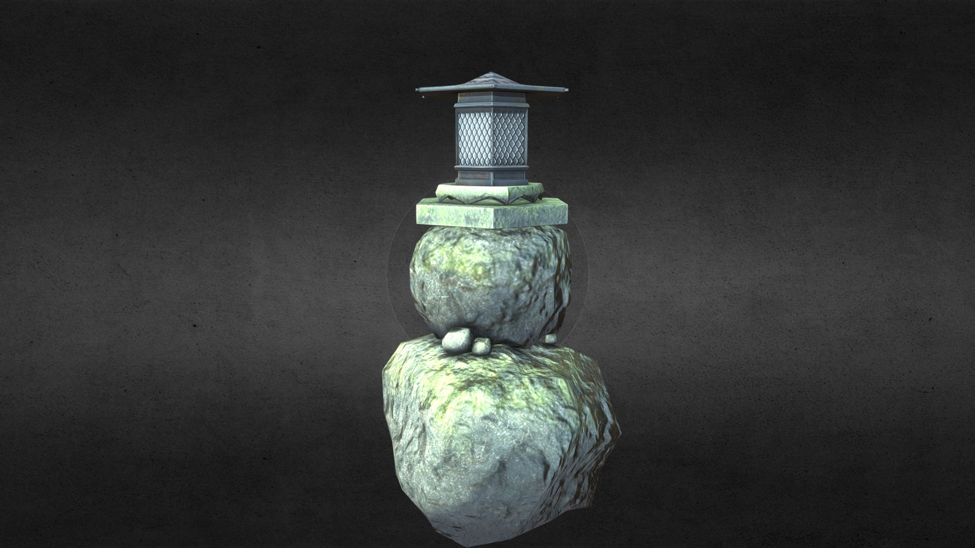 3D model Japanese Lamp - This is a 3D model of the Japanese Lamp. The 3D model is about a green and white object with a light on top.