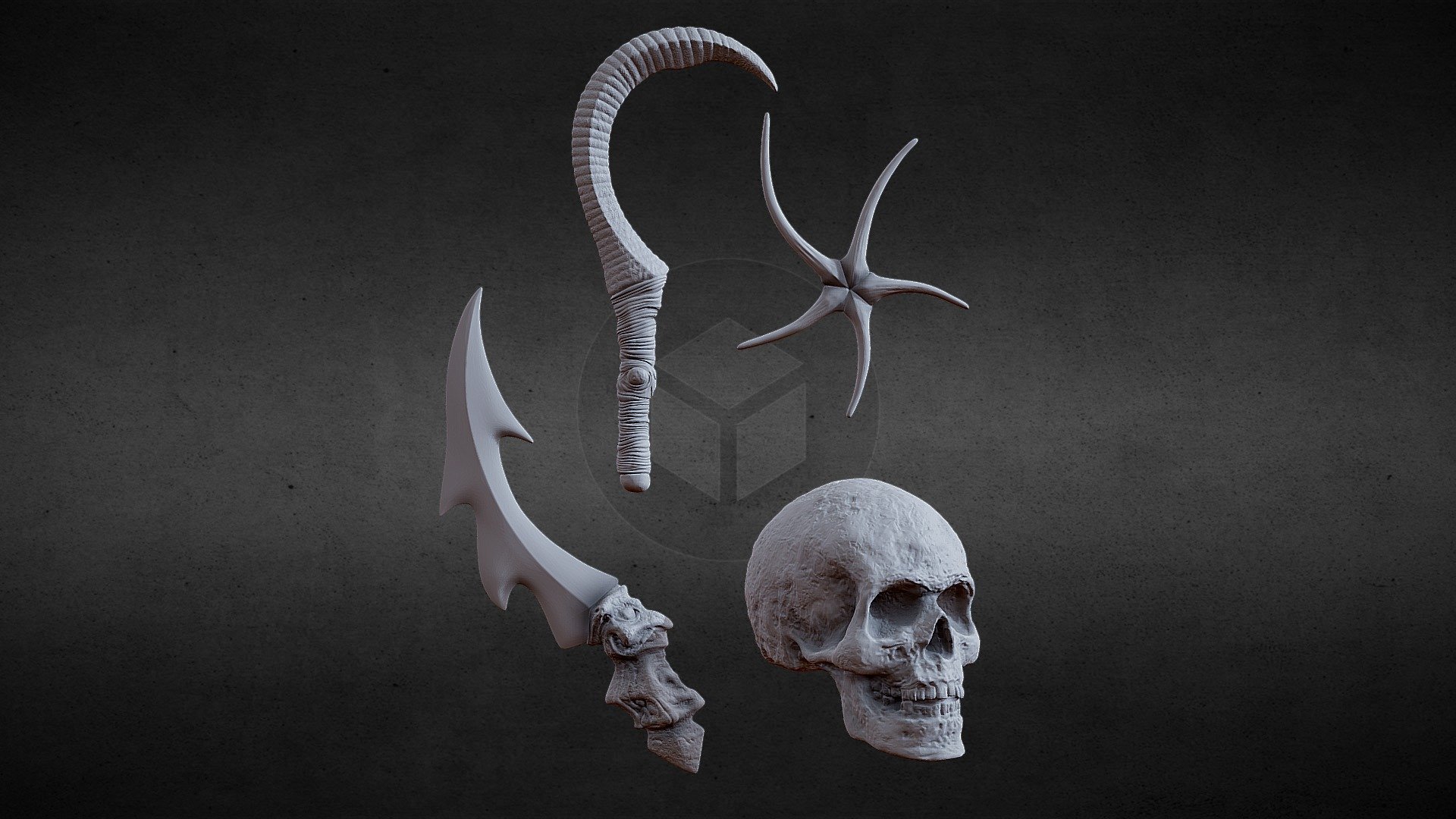 3D PRINTABLE PREDATOR ARCHAIC ACCESSORY PACK - Buy Royalty Free 3D ...