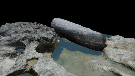 column on rocks with water 3D Model