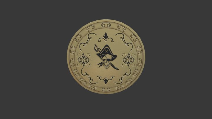 Pirate Coin 3D Model