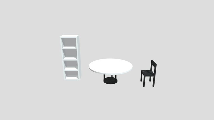 Low Poly Living Room Furniture 3D Model