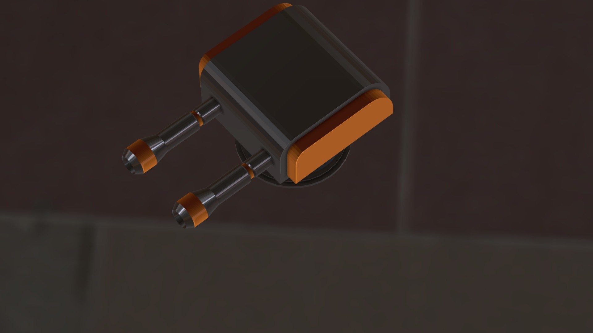 low poly double turret (for game)