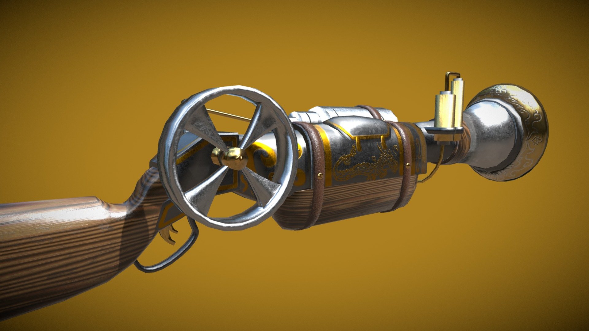 The Brass Dragon Shotgun - 3D model by Pietrik [2136a21] - Sketchfab