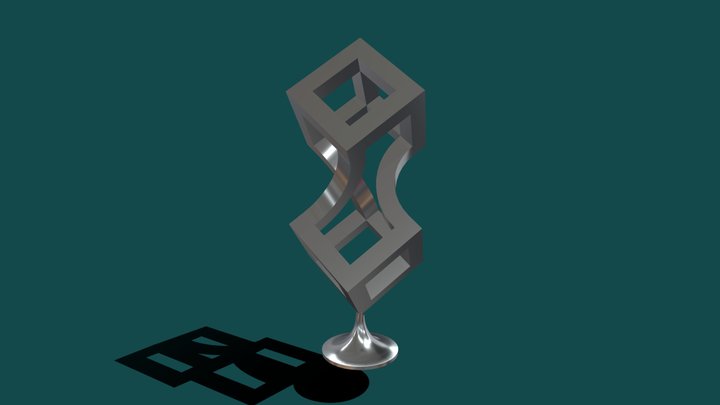 Connected Cube Trophy 3D Model