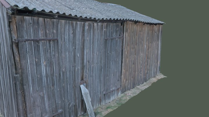 OLD_WOODEN_BARN_ASBESTOS_ROOF 3D Model