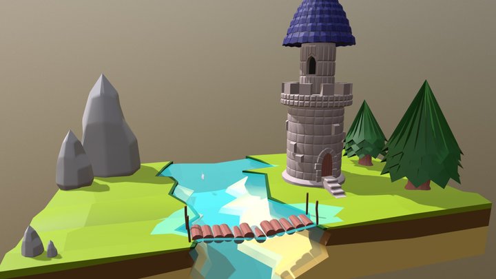 Castle LowPoly 3D Model