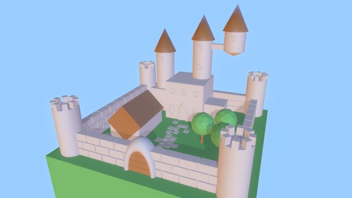 Primitive Castle (CG Cookie Exercise) 3D Model