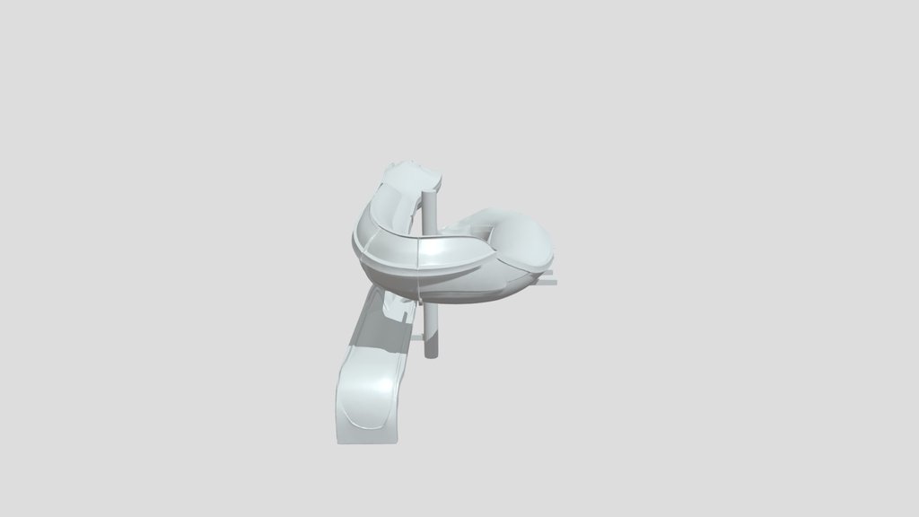 Green spiral water slide structure
