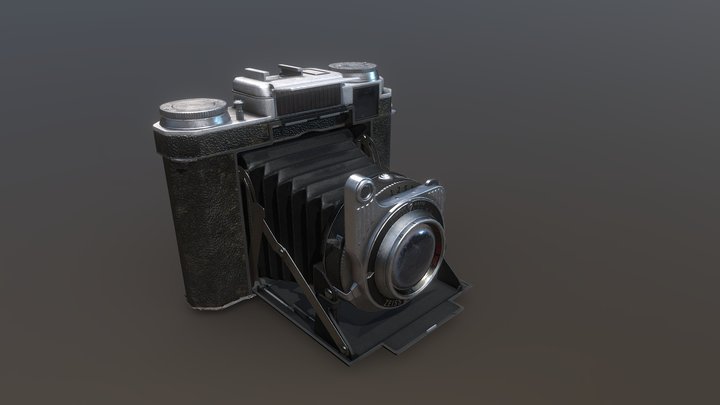 Retro ZeissIkon photo camera 3D Model